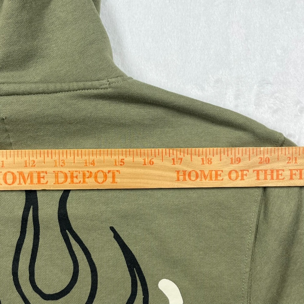 Ed Hardy Hoodie Mens Medium Olive Green Tattoo Graphic Love Kills Slowly *Flaws - Picture 14 of 14